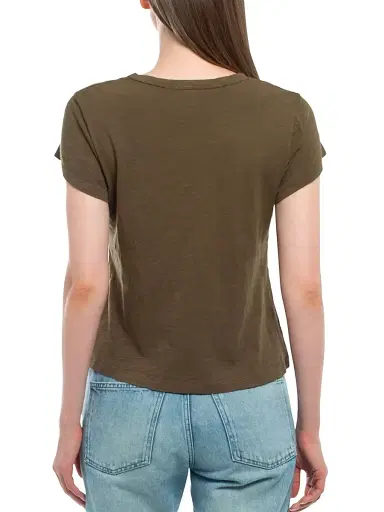 Wilt Women's V-Neck Short Sleeve Baby Baby Fit T-Shirt - Dark Olive | Thumbnail 6 Wilt Women's V-Neck Short Sleeve Baby Baby Fit T-Shirt - Dark Olive | Thumbnail 6