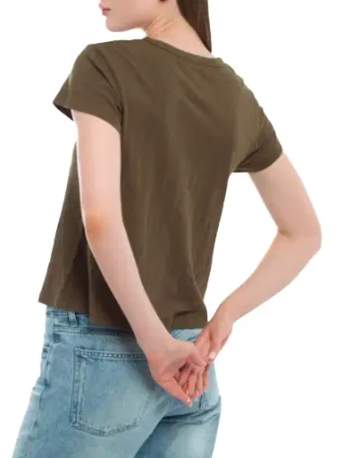 Wilt Women's V-Neck Short Sleeve Baby Baby Fit T-Shirt - Dark Olive | Thumbnail 7 Wilt Women's V-Neck Short Sleeve Baby Baby Fit T-Shirt - Dark Olive | Thumbnail 7