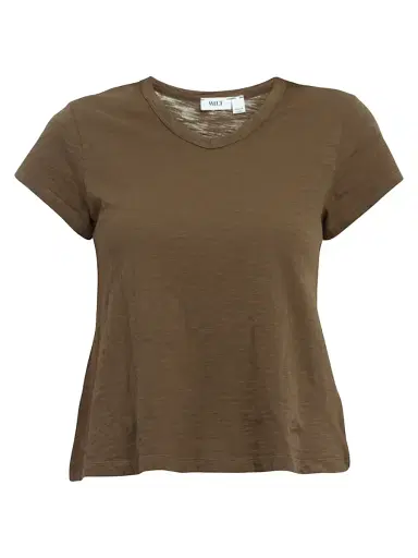 Wilt Women's V-Neck Short Sleeve Baby Baby Fit T-Shirt - Dark Olive | Thumbnail 1 Wilt Women's V-Neck Short Sleeve Baby Baby Fit T-Shirt - Dark Olive | Thumbnail 1
