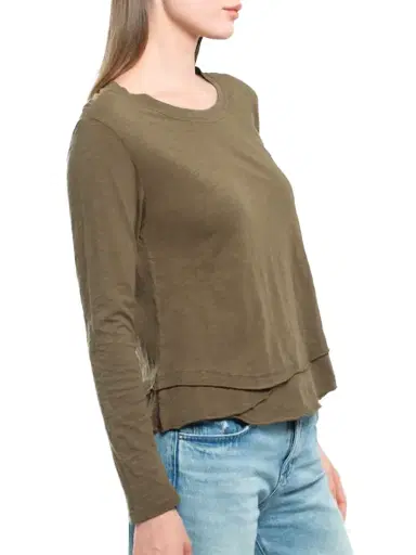 Wilt Women's Long Sleeve Mock Layer Tee - Dark Olive | Thumbnail 6 Wilt Women's Long Sleeve Mock Layer Tee - Dark Olive | Thumbnail 6
