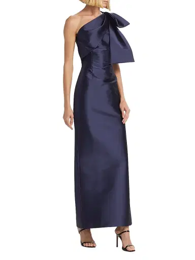 SACHIN BABI Women's Bonnie Satin One-Shoulder Gown - Midnight Sky | Thumbnail 4 SACHIN BABI Women's Bonnie Satin One-Shoulder Gown - Midnight Sky | Thumbnail 4