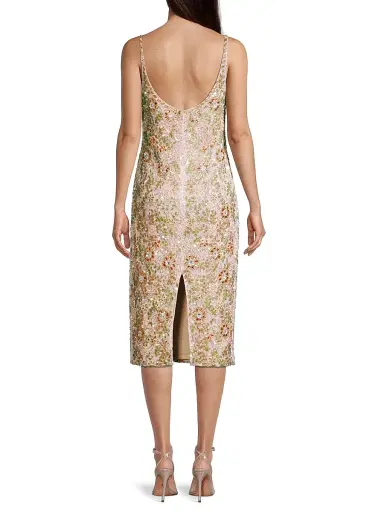 Mac Duggal Women's Floral Beaded Cocktail Sheath Dress - Beige Multi - Size 14 | Thumbnail 5 Mac Duggal Women's Floral Beaded Cocktail Sheath Dress - Beige Multi - Size 14 | Thumbnail 5