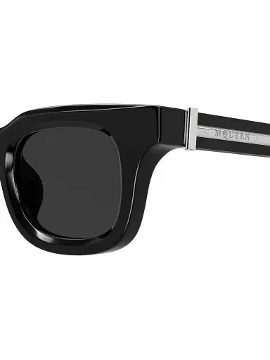 Alexander McQueen Men's Skull Hardware 46MM Square Sunglasses - Black | Thumbnail 3 Alexander McQueen Men's Skull Hardware 46MM Square Sunglasses - Black | Thumbnail 3