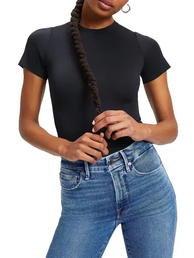 GOOD AMERICAN Women's Sculpting Tee Bodysuit - Black | Thumbnail 4 GOOD AMERICAN Women's Sculpting Tee Bodysuit - Black | Thumbnail 4