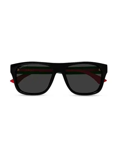 Gucci Men's New Pop Web 56MM Square Sunglasses - Black | Thumbnail 2 Gucci Men's New Pop Web 56MM Square Sunglasses - Black | Thumbnail 2