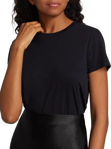 Vince Women's Cotton Crewneck T-Shirt - Coastal - Size XL | Thumbnail 6 Vince Women's Cotton Crewneck T-Shirt - Coastal - Size XL | Thumbnail 6
