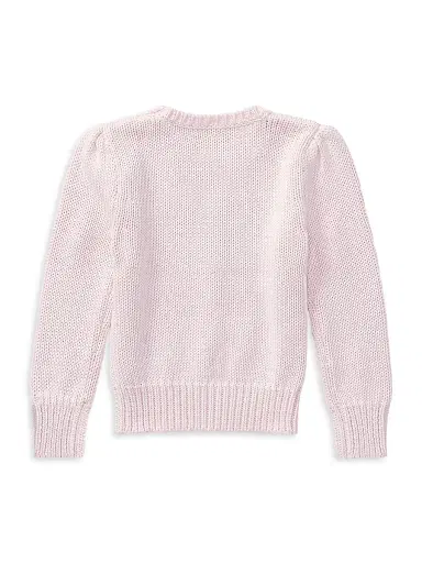 Polo Ralph Lauren Little Girl's & Girl's American Flag Sweater - Acacia Pink | Thumbnail 2 Polo Ralph Lauren Little Girl's & Girl's American Flag Sweater - Acacia Pink | Thumbnail 2