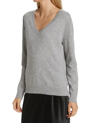 Vince Women's Weekend V-Neck Cashmere Sweater - Steel - Size XXS | Thumbnail 4 Vince Women's Weekend V-Neck Cashmere Sweater - Steel - Size XXS | Thumbnail 4