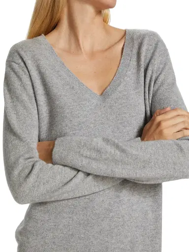 Vince Women's Weekend V-Neck Cashmere Sweater - Steel - Size XXS | Thumbnail 6 Vince Women's Weekend V-Neck Cashmere Sweater - Steel - Size XXS | Thumbnail 6