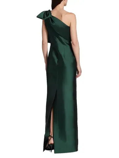 SACHIN BABI Women's Bonnie Satin One-Shoulder Gown - Forest Green | Thumbnail 5 SACHIN BABI Women's Bonnie Satin One-Shoulder Gown - Forest Green | Thumbnail 5