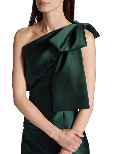 SACHIN BABI Women's Bonnie Satin One-Shoulder Gown - Forest Green | Thumbnail 6 SACHIN BABI Women's Bonnie Satin One-Shoulder Gown - Forest Green | Thumbnail 6