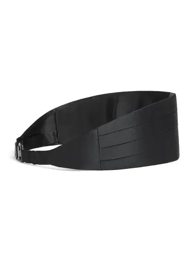 ZEGNA Men's Silk Cummerbund - Black | Thumbnail 2 ZEGNA Men's Silk Cummerbund - Black | Thumbnail 2