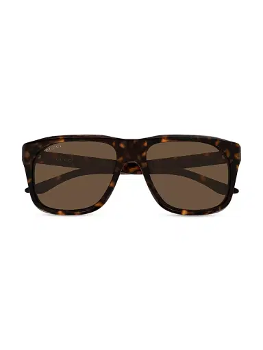 Gucci Men's Flag 55MM Square Sunglasses - Brown | Thumbnail 2 Gucci Men's Flag 55MM Square Sunglasses - Brown | Thumbnail 2