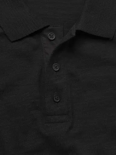 Vince Men's Classic Polo Shirt - Black - Size Small | Thumbnail 6 Vince Men's Classic Polo Shirt - Black - Size Small | Thumbnail 6