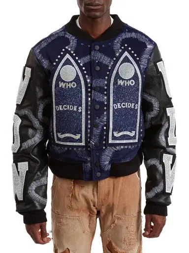 Who Decides War Men's Hardware Cathedral Varsity Jacket - Coal Indigo - Size XXXL | Thumbnail 2 Who Decides War Men's Hardware Cathedral Varsity Jacket - Coal Indigo - Size XXXL | Thumbnail 2