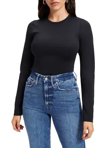 GOOD AMERICAN Women's Sculpting Crewneck Bodysuit - Black | Thumbnail 4 GOOD AMERICAN Women's Sculpting Crewneck Bodysuit - Black | Thumbnail 4