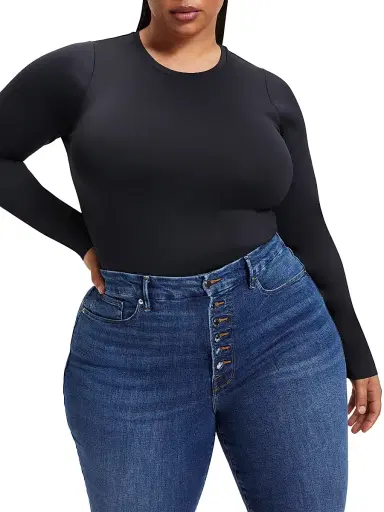 GOOD AMERICAN Women's Sculpting Crewneck Bodysuit - Black | Thumbnail 7 GOOD AMERICAN Women's Sculpting Crewneck Bodysuit - Black | Thumbnail 7