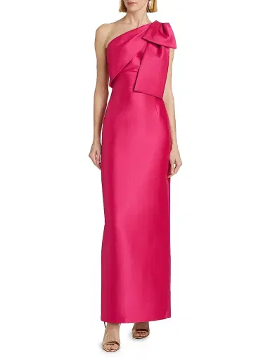 SACHIN BABI Women's Bonnie Satin One-Shoulder Gown - Berry | Thumbnail 3 SACHIN BABI Women's Bonnie Satin One-Shoulder Gown - Berry | Thumbnail 3