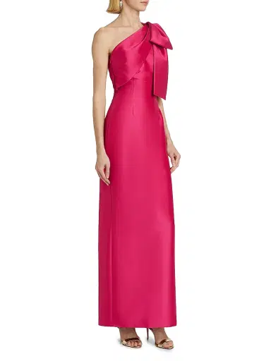 SACHIN BABI Women's Bonnie Satin One-Shoulder Gown - Berry | Thumbnail 4 SACHIN BABI Women's Bonnie Satin One-Shoulder Gown - Berry | Thumbnail 4