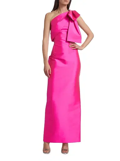 SACHIN BABI Women's Bonnie Satin One-Shoulder Gown - Fuschia | Thumbnail 3 SACHIN BABI Women's Bonnie Satin One-Shoulder Gown - Fuschia | Thumbnail 3