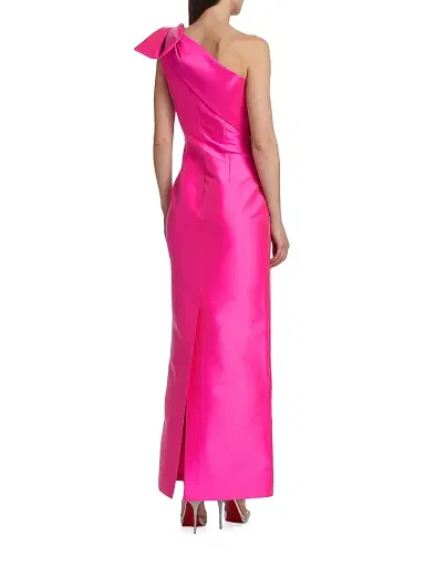 SACHIN BABI Women's Bonnie Satin One-Shoulder Gown - Fuschia | Thumbnail 5 SACHIN BABI Women's Bonnie Satin One-Shoulder Gown - Fuschia | Thumbnail 5