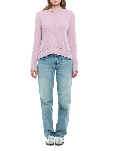 Wilt Women's Long Sleeve Double Peplum Hoodie - Mauve Mist | Thumbnail 2 Wilt Women's Long Sleeve Double Peplum Hoodie - Mauve Mist | Thumbnail 2