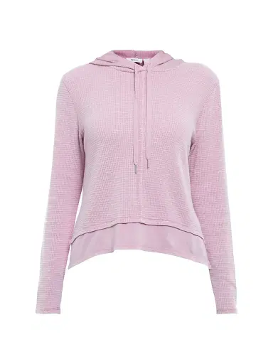 Wilt Women's Long Sleeve Double Peplum Hoodie - Mauve Mist | Thumbnail 1 Wilt Women's Long Sleeve Double Peplum Hoodie - Mauve Mist | Thumbnail 1