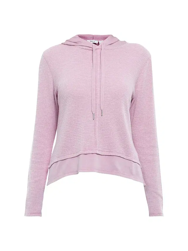 Women's Long Sleeve Double Peplum Hoodie - Mauve Mist Women's Long Sleeve Double Peplum Hoodie - Mauve Mist