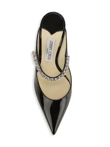 Jimmy Choo Women's Bing 100MM Embellished Patent Leather Mules - Black | Thumbnail 5 Jimmy Choo Women's Bing 100MM Embellished Patent Leather Mules - Black | Thumbnail 5