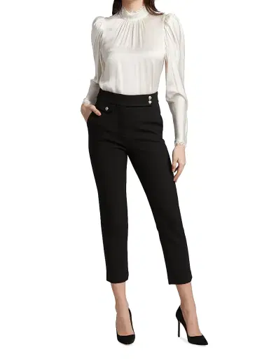 Veronica Beard Women's Renzo Ankle Crop Pants - Black | Thumbnail 2 Veronica Beard Women's Renzo Ankle Crop Pants - Black | Thumbnail 2