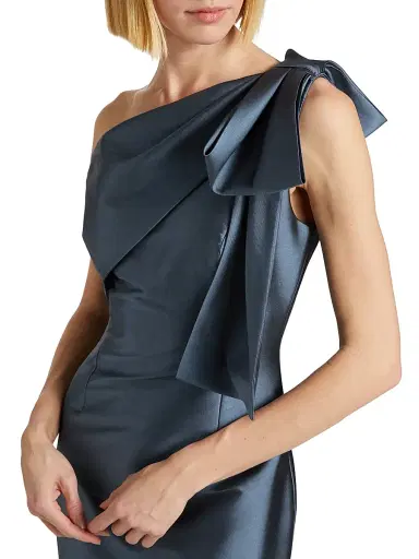 SACHIN BABI Women's Bonnie Satin One-Shoulder Gown - Steel Blue | Thumbnail 6 SACHIN BABI Women's Bonnie Satin One-Shoulder Gown - Steel Blue | Thumbnail 6