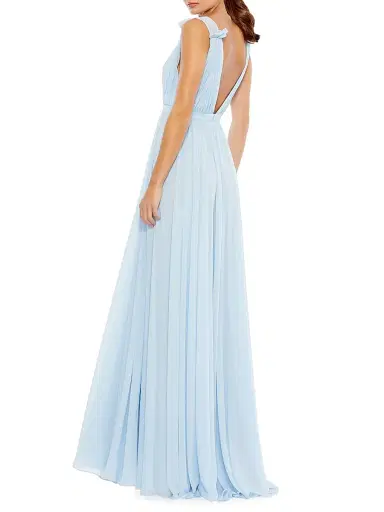 Mac Duggal Women's Ieena Pleated Chiffon Gown - Powder Blue - Size 14 | Thumbnail 2 Mac Duggal Women's Ieena Pleated Chiffon Gown - Powder Blue - Size 14 | Thumbnail 2