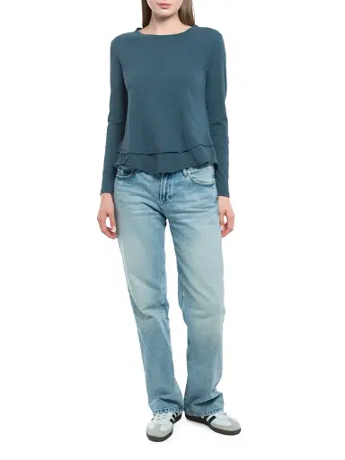 Wilt Women's Long Sleeve Mock Layer Tee - Legion Blue | Thumbnail 2 Wilt Women's Long Sleeve Mock Layer Tee - Legion Blue | Thumbnail 2