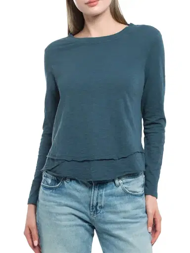 Wilt Women's Long Sleeve Mock Layer Tee - Legion Blue | Thumbnail 3 Wilt Women's Long Sleeve Mock Layer Tee - Legion Blue | Thumbnail 3