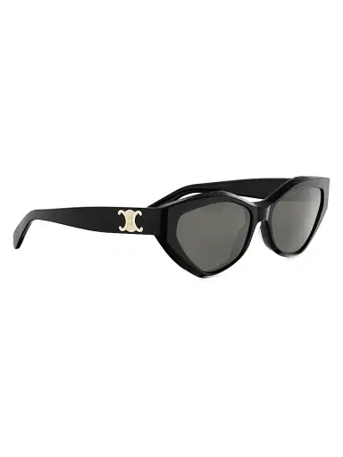 CELINE Women's Triomphe 56MM Cat Eye Sunglasses - Shiny Black Smoke | Thumbnail 8 CELINE Women's Triomphe 56MM Cat Eye Sunglasses - Shiny Black Smoke | Thumbnail 8