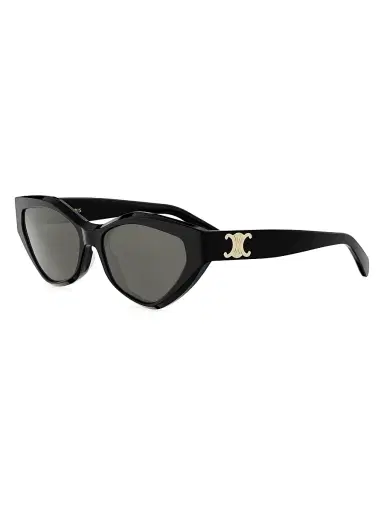 CELINE Women's Triomphe 56MM Cat Eye Sunglasses - Shiny Black Smoke | Thumbnail 1 CELINE Women's Triomphe 56MM Cat Eye Sunglasses - Shiny Black Smoke | Thumbnail 1