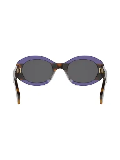 CELINE Women's TRIOMPHE 50MM Logo Oval sunglasses - Havana Purple Smoke | Thumbnail 5 CELINE Women's TRIOMPHE 50MM Logo Oval sunglasses - Havana Purple Smoke | Thumbnail 5