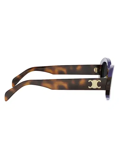 CELINE Women's TRIOMPHE 50MM Logo Oval sunglasses - Havana Purple Smoke | Thumbnail 7 CELINE Women's TRIOMPHE 50MM Logo Oval sunglasses - Havana Purple Smoke | Thumbnail 7