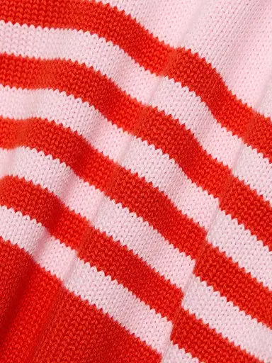 SIMKHAI Women's Jules Striped Cotton Polo Shirt - Lobster Stripe | Thumbnail 7 SIMKHAI Women's Jules Striped Cotton Polo Shirt - Lobster Stripe | Thumbnail 7