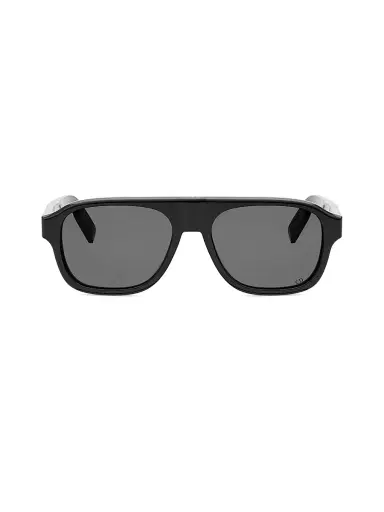 Dior Men's CD Icon A1I 55MM Pilot Sunglasses - Shiny Black And Smoke | Thumbnail 2 Dior Men's CD Icon A1I 55MM Pilot Sunglasses - Shiny Black And Smoke | Thumbnail 2