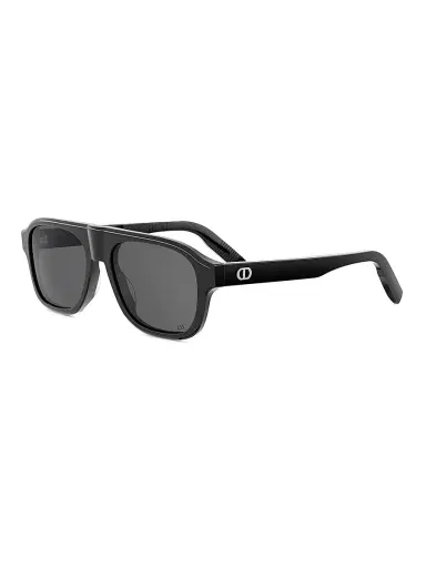 Dior Men's CD Icon A1I 55MM Pilot Sunglasses - Shiny Black And Smoke | Thumbnail 1 Dior Men's CD Icon A1I 55MM Pilot Sunglasses - Shiny Black And Smoke | Thumbnail 1