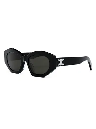 CELINE Women's Triomphe Cat-Eye Sunglasses - Shiny Black | Thumbnail 1 CELINE Women's Triomphe Cat-Eye Sunglasses - Shiny Black | Thumbnail 1