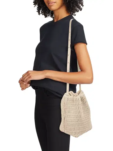 A.L.C. Women's Ivy Smocked Faux Leather Bucket Bag - Champagne | Thumbnail 2 A.L.C. Women's Ivy Smocked Faux Leather Bucket Bag - Champagne | Thumbnail 2