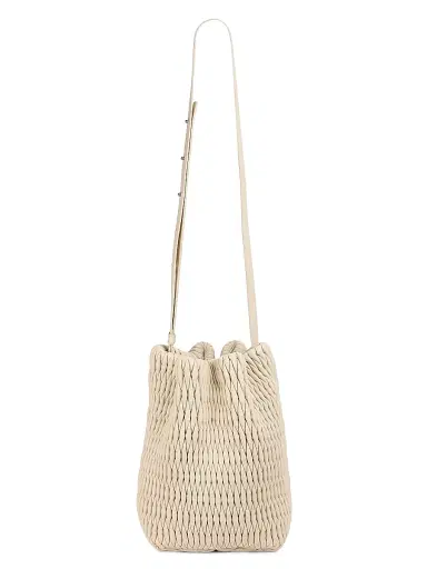 A.L.C. Women's Ivy Smocked Faux Leather Bucket Bag - Champagne | Thumbnail 6 A.L.C. Women's Ivy Smocked Faux Leather Bucket Bag - Champagne | Thumbnail 6