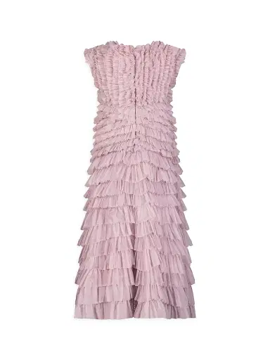 Mac Duggal Little Girl's & Girl's Tiered Tulle Gown - Vintage Lilac | Thumbnail 2 Mac Duggal Little Girl's & Girl's Tiered Tulle Gown - Vintage Lilac | Thumbnail 2