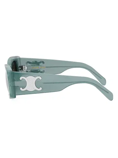 CELINE Women's Triomphe 53MM Rectangular Sunglasses - Transparent Teal Grey | Thumbnail 3 CELINE Women's Triomphe 53MM Rectangular Sunglasses - Transparent Teal Grey | Thumbnail 3