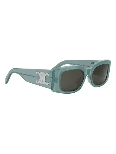 CELINE Women's Triomphe 53MM Rectangular Sunglasses - Transparent Teal Grey | Thumbnail 8 CELINE Women's Triomphe 53MM Rectangular Sunglasses - Transparent Teal Grey | Thumbnail 8