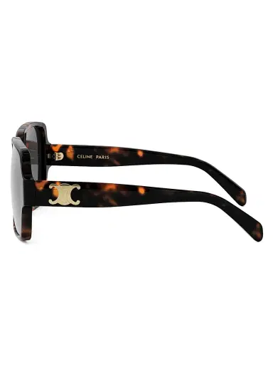 CELINE Women's Triomphe 60MM Square Sunglasses - Dark Havana Smoke | Thumbnail 3 CELINE Women's Triomphe 60MM Square Sunglasses - Dark Havana Smoke | Thumbnail 3