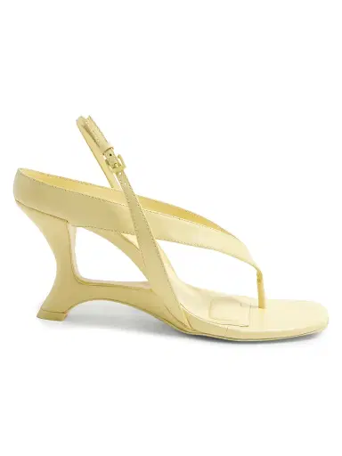 SIMKHAI Women's Darya 80MM Leather Wedge Sandals - Butter Cream | Thumbnail 1 SIMKHAI Women's Darya 80MM Leather Wedge Sandals - Butter Cream | Thumbnail 1