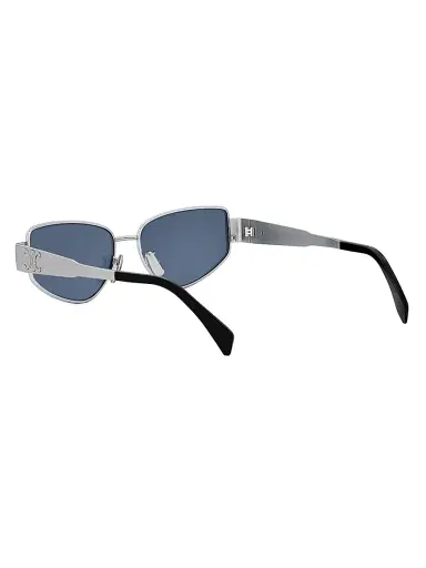 CELINE Women's Triomphe 55MM Cat-Eye Sunglasses - Blue Silver | Thumbnail 4 CELINE Women's Triomphe 55MM Cat-Eye Sunglasses - Blue Silver | Thumbnail 4
